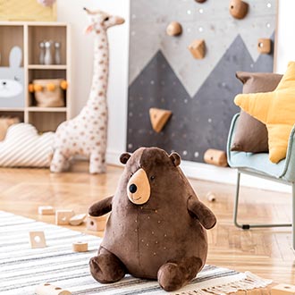 Kinderzimmer im skandinavischen Stil Inspiration für ein Kinderzimmer mit Plüschtier